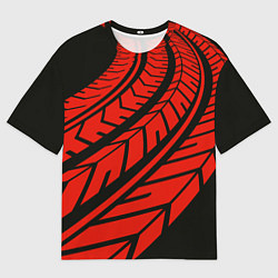 Футболка оверсайз мужская След авто, цвет: 3D-принт