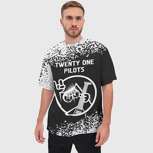 Мужская футболка оверсайз Twenty One Pilots - КОТ - Краска / 3D-принт – фото 3