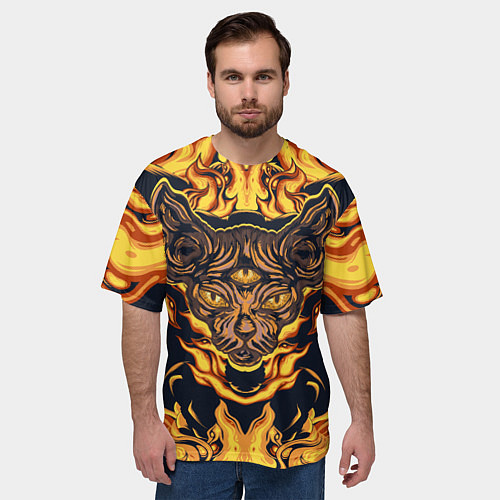 Мужская футболка оверсайз Сфинкс Третий глаз / 3D-принт – фото 3