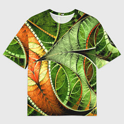 Футболка оверсайз мужская Растительный абстрактный фрактальный паттерн Veget, цвет: 3D-принт