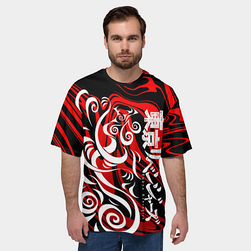 Мужская футболка оверсайз ТОКИЙСКИЕ МСТИТЕЛИ МАНГА / 3D-принт – фото 3