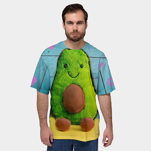 Мужская футболка оверсайз Avocado print / 3D-принт – фото 3