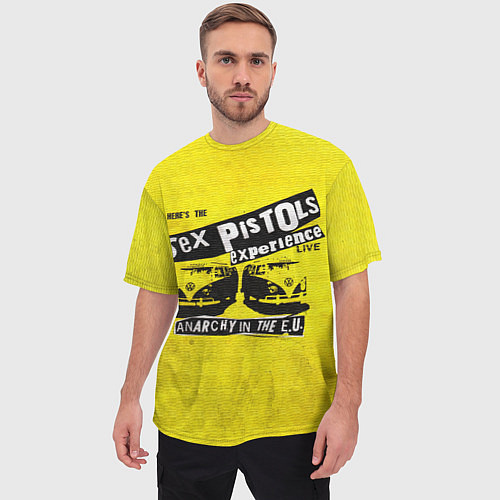 Мужская футболка оверсайз Sex Pistols experience LIVE / 3D-принт – фото 3