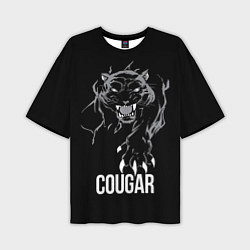 Футболка оверсайз мужская Cougar on the hunt - Пума на охоте, цвет: 3D-принт