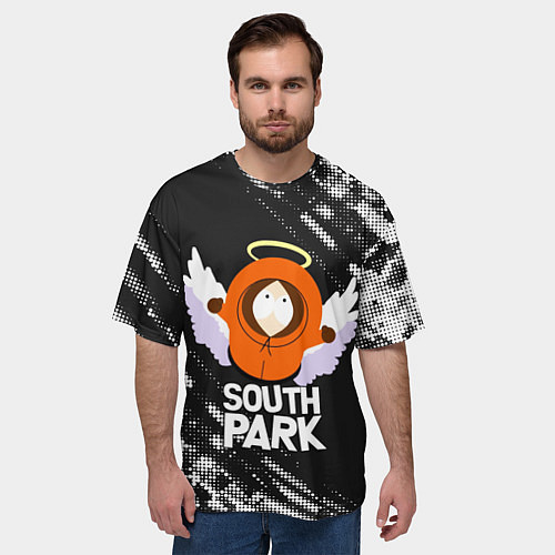 Мужская футболка оверсайз Южный парк - Кенни Kenny ангел / 3D-принт – фото 3