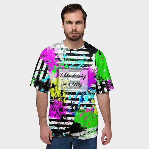 Мужская футболка оверсайз Я просто люблю рисовать Абстракция / 3D-принт – фото 3