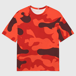 Футболка оверсайз мужская Рыжий камуфляж Огонь Пятна, цвет: 3D-принт