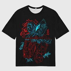 Футболка оверсайз мужская ДЖИНКС И ВИ ЛИГА ЛЕГЕНД, цвет: 3D-принт