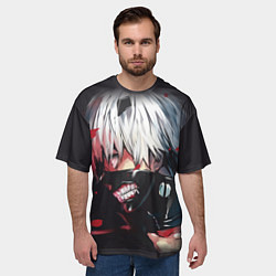Футболка оверсайз мужская Токийский Гуль-темное фэнтези, цвет: 3D-принт — фото 2