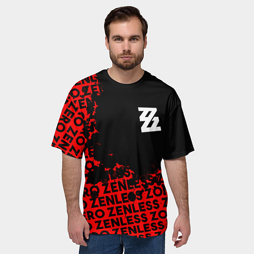 Мужская футболка оверсайз Zenless Zone Zero капля арт / 3D-принт – фото 3