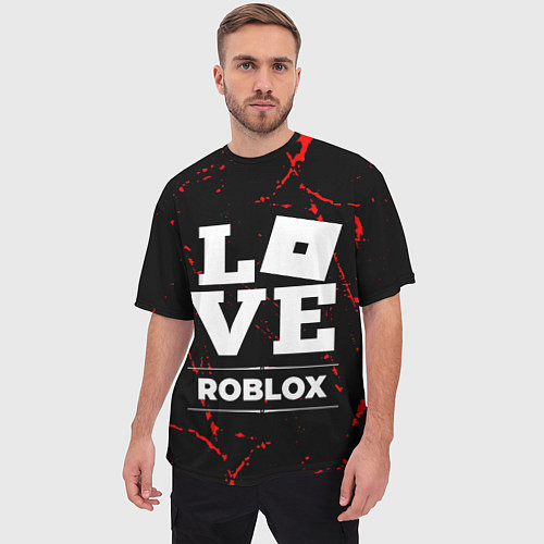Мужская футболка оверсайз Roblox Love Классика / 3D-принт – фото 3