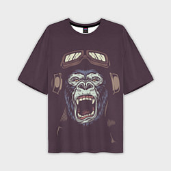 Мужская футболка оверсайз Орущая горилла