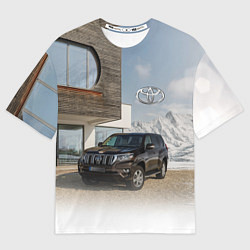 Футболка оверсайз мужская Тoyota Land Cruiser Prado у горного коттеджа Mount, цвет: 3D-принт