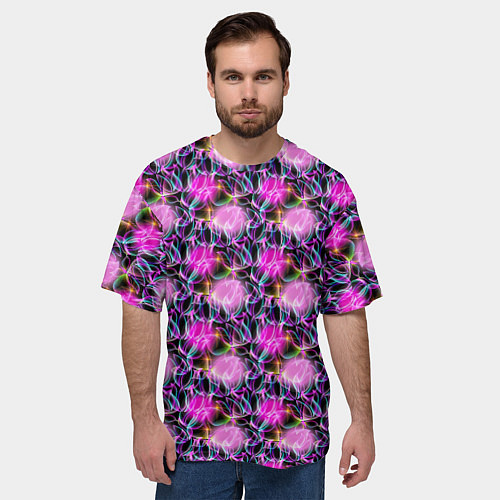 Мужская футболка оверсайз Абстрактные мыльные пузыри / 3D-принт – фото 3