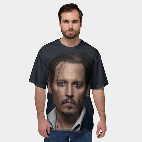 Мужская футболка оверсайз Джонни Депп Johnny Depp / 3D-принт – фото 3
