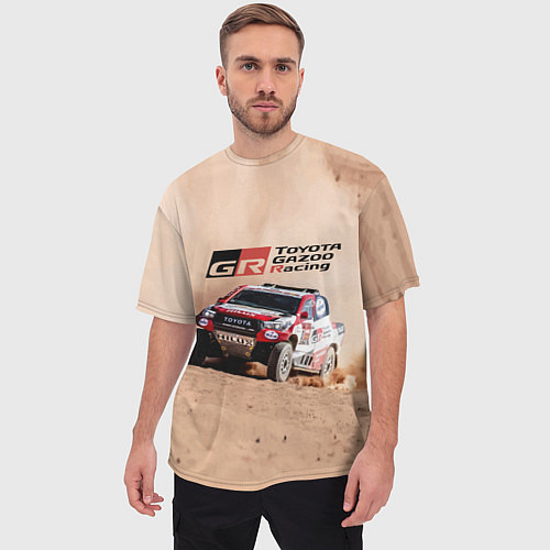 Мужская футболка оверсайз Toyota Gazoo Racing Desert Rally / 3D-принт – фото 3