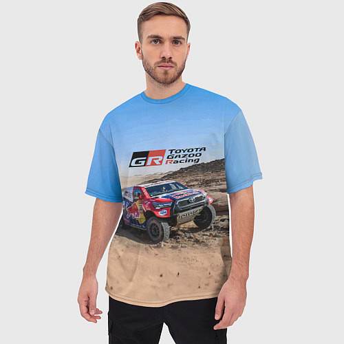 Мужская футболка оверсайз Toyota Gazoo Racing Rally Desert Competition Ралли / 3D-принт – фото 3