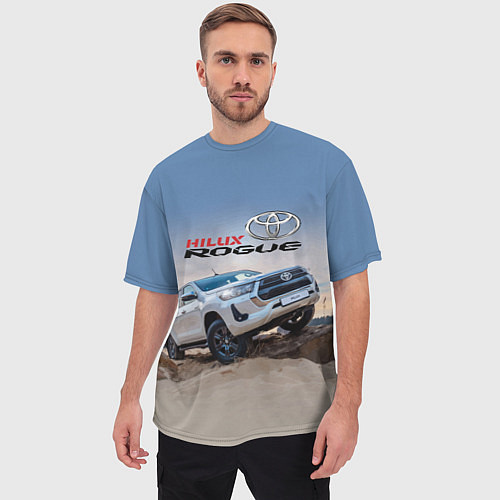 Мужская футболка оверсайз Toyota Hilux Rogue Off-road vehicle Тойота - прохо / 3D-принт – фото 3