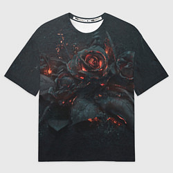 Мужская футболка оверсайз Тлеющий розы