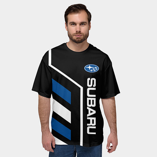 Мужская футболка оверсайз Subaru Auto / 3D-принт – фото 3