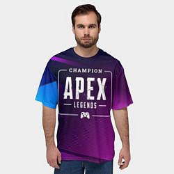 Футболка оверсайз мужская Apex Legends Gaming Champion: рамка с лого и джойс, цвет: 3D-принт — фото 2