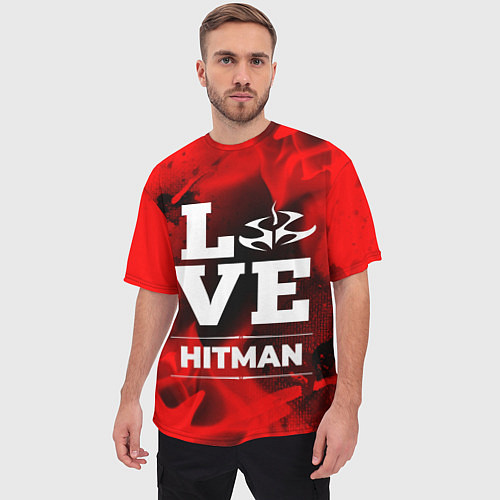 Мужская футболка оверсайз Hitman Love Классика / 3D-принт – фото 3