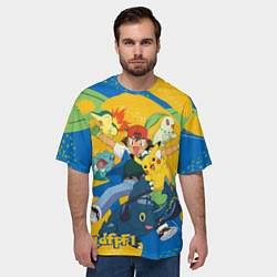 Футболка оверсайз мужская Эш Кетчум и его банда, цвет: 3D-принт — фото 2