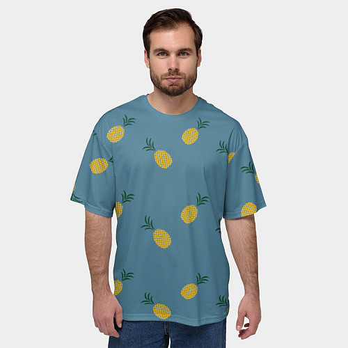 Мужская футболка оверсайз Pineapplы / 3D-принт – фото 3
