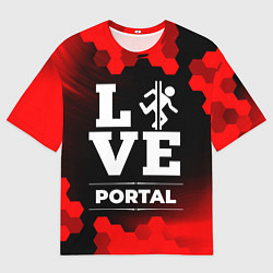 Футболка оверсайз мужская Portal Love Классика, цвет: 3D-принт