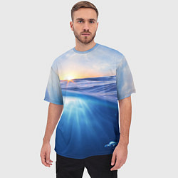 Футболка оверсайз мужская Грань между небом и водой, цвет: 3D-принт — фото 2