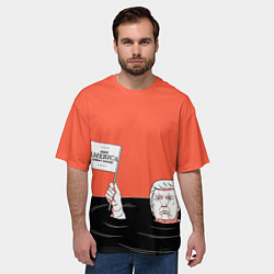 Футболка оверсайз мужская Дональд Трамп - Make America Great Again, цвет: 3D-принт — фото 2