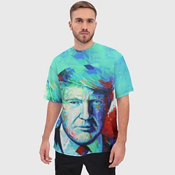Футболка оверсайз мужская Дональд Трамп арт, цвет: 3D-принт — фото 2