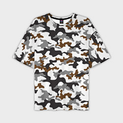 Мужская футболка оверсайз Камуфляж Чёрно-Белый Camouflage Black-White