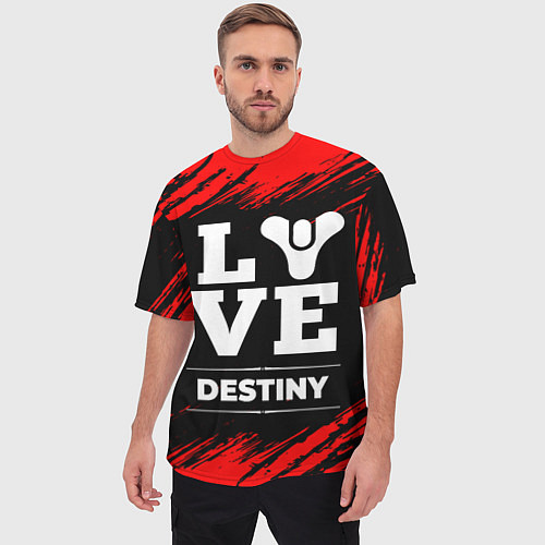 Мужская футболка оверсайз Destiny Love Классика / 3D-принт – фото 3