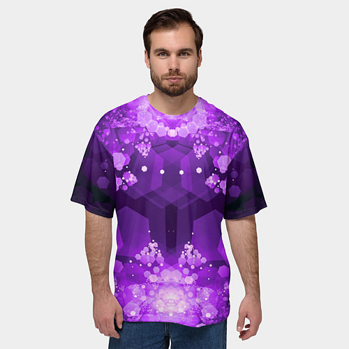 Мужская футболка оверсайз Crystal Galaxy / 3D-принт – фото 3