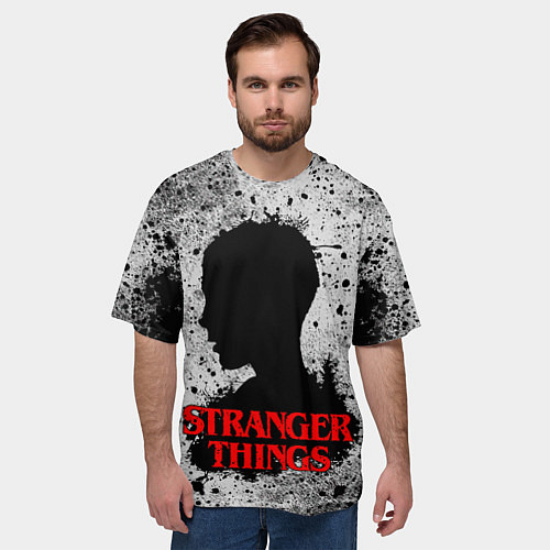 Мужская футболка оверсайз Очень странные дела Stranger things / 3D-принт – фото 3