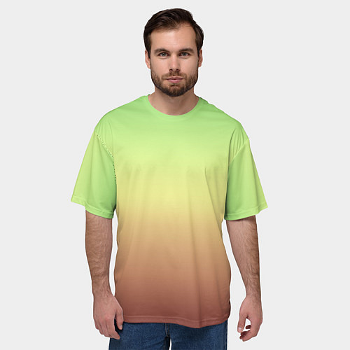 Мужская футболка оверсайз Градиент Фисташки Gradient / 3D-принт – фото 3