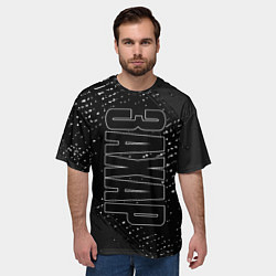 Футболка оверсайз мужская Имя Захар по-вертикали с темным фоном, цвет: 3D-принт — фото 2