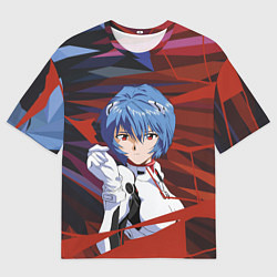 Футболка оверсайз мужская Рей Аянами из Евангелион, цвет: 3D-принт