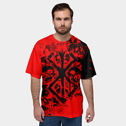 Футболка оверсайз мужская КЛЕЙМО ЖЕРВЫ И ЧЕРЕПА БЕРСЕРК, цвет: 3D-принт — фото 2