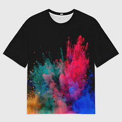 Футболка оверсайз мужская Брызги сухих красок, цвет: 3D-принт