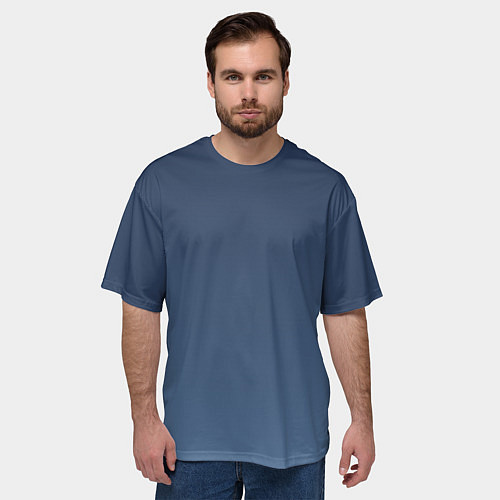 Мужская футболка оверсайз Gradient Dark Blue / 3D-принт – фото 3