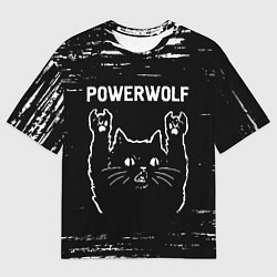 Футболка оверсайз мужская Группа Powerwolf и Рок Кот, цвет: 3D-принт