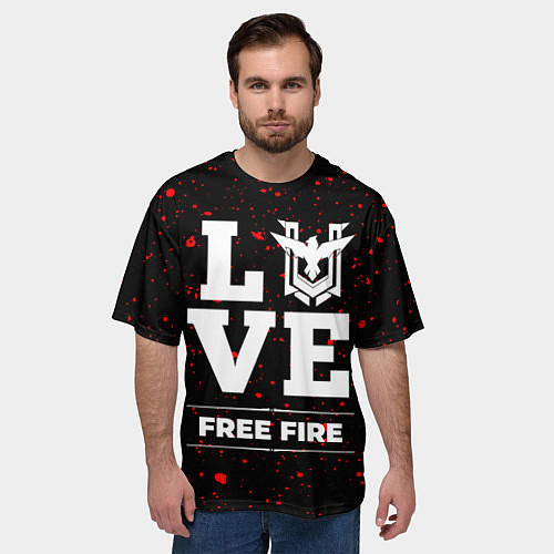 Мужская футболка оверсайз Free Fire Love Классика / 3D-принт – фото 3