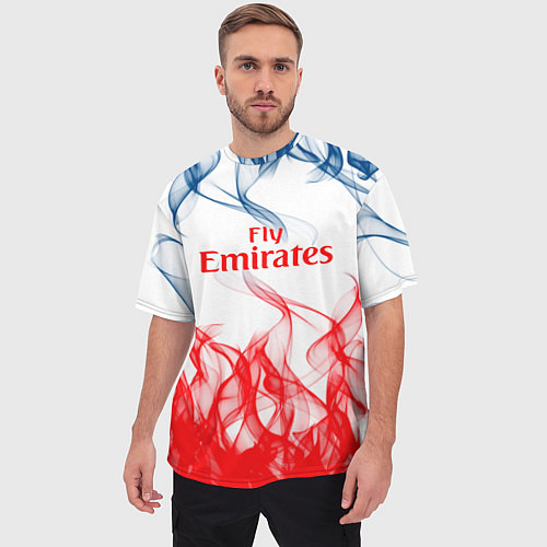Мужская футболка оверсайз Arsenal пламя / 3D-принт – фото 3