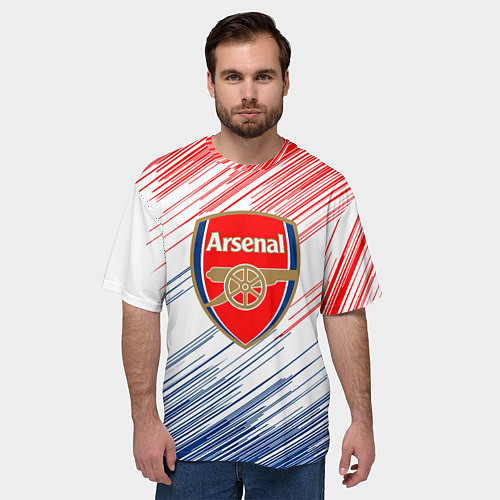 Мужская футболка оверсайз Арсенал arsenal logo / 3D-принт – фото 3