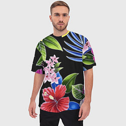 Футболка оверсайз мужская Floral vanguard composition Летняя ночь Fashion tr, цвет: 3D-принт — фото 2