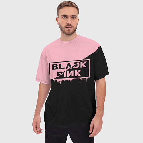 Мужская футболка оверсайз BLACKPINK BIG LOGO / 3D-принт – фото 3