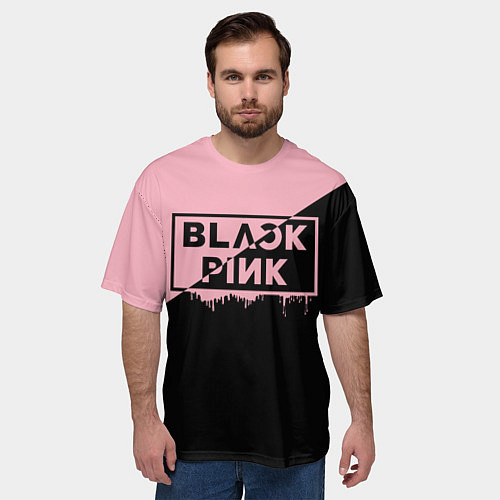 Мужская футболка оверсайз BLACKPINK BIG LOGO / 3D-принт – фото 3