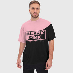 Футболка оверсайз мужская BLACKPINK BIG LOGO, цвет: 3D-принт — фото 2